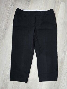 George London Fit Cropped Classic Black Women's Dress Pants Soze 12